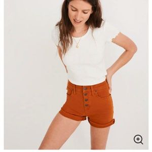 Madewell High-Rise Denim Shorts Garment-Dyed Sz 25